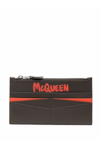 Alexander McQueen Kartenetui mit Logo-Print - Grün