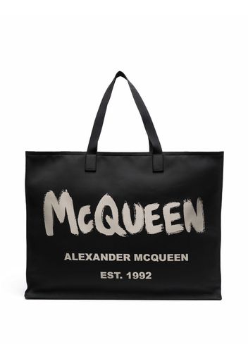 Alexander McQueen Shopper mit Logo-Print - Schwarz