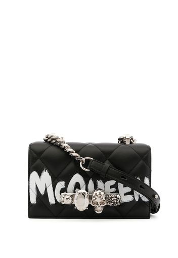 Alexander McQueen Mini Umhängetasche mit Schmucksteinen - Schwarz