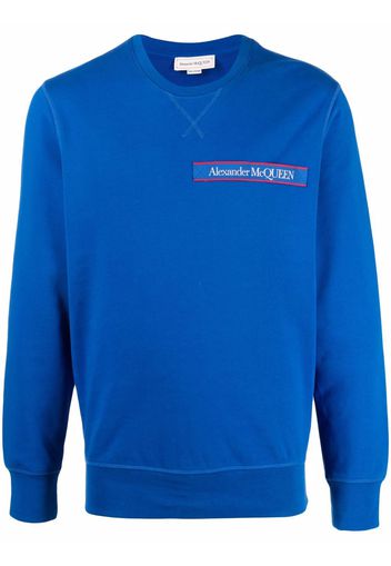 Alexander McQueen Sweatshirt mit Logo-Patch - Blau