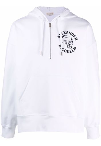 Alexander McQueen Hoodie mit Totenkopf-Print - Weiß