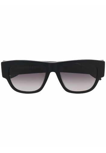 Alexander McQueen Sonnenbrille mit eckigem Gestell - Schwarz