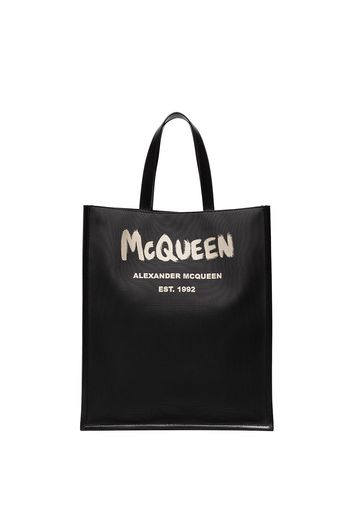 Alexander McQueen AMCQ GRAFFITI TOTE BAG BLACK - Schwarz