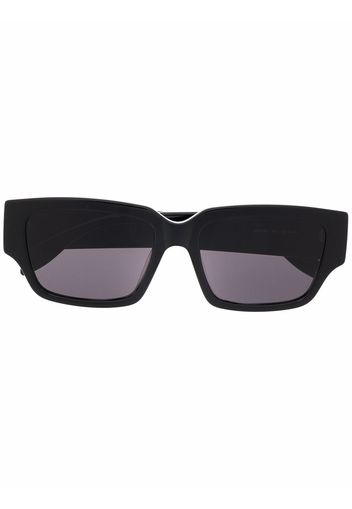 Alexander McQueen logo-arm rectangle-frame sunglasses - Schwarz