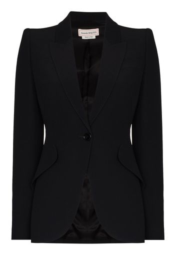 Alexander McQueen peak-lapel single-breasted blazer - Schwarz