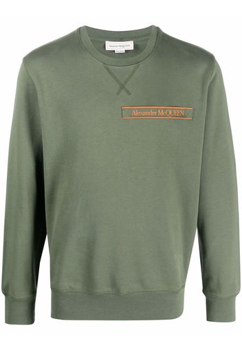 Alexander McQueen logo patch crew-neck sweatshirt - Grün