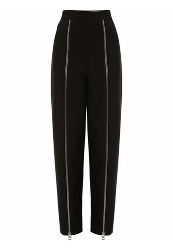 Alexander McQueen zip-detail-high-waisted trousers - Schwarz