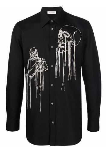 Alexander McQueen skull-print shirt - Schwarz