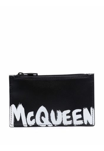 Alexander McQueen logo-print leather wallet - Schwarz