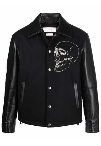 Alexander McQueen skull-embroidered jacket - Schwarz