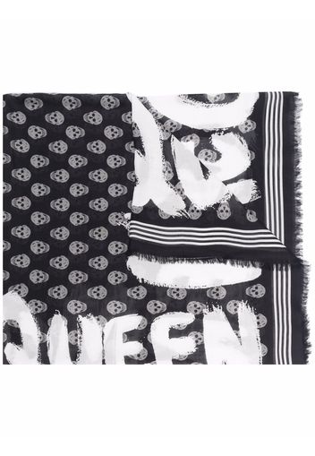 Alexander McQueen logo-print skull scarf - Schwarz