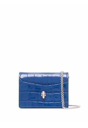 Alexander McQueen crocodile effect purse - Blau