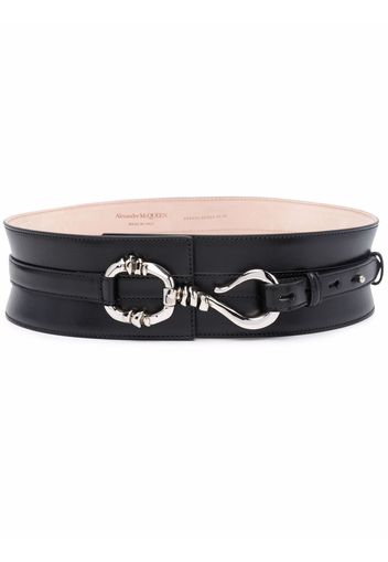 Alexander McQueen wide leather belt - Schwarz