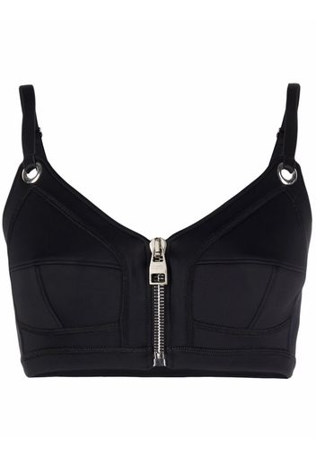 Alexander McQueen zipped crop top - Schwarz