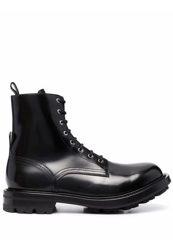 Alexander McQueen high-shine ankle boots - Schwarz