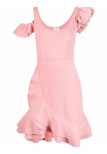 Alexander McQueen ruffle knit mini dress - Rosa