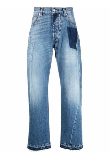 Alexander McQueen patchwork loose-fit jeans - Blau