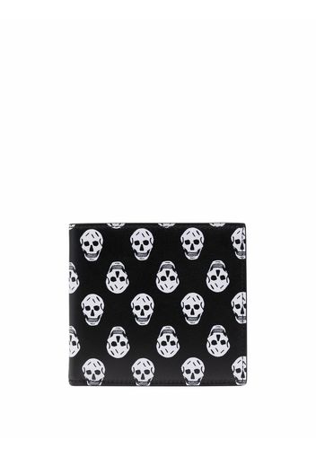 Alexander McQueen skull-print leather wallet - Schwarz