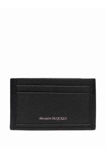 Alexander McQueen grained leather cardholder - Schwarz