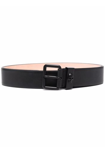 Alexander McQueen skull-stud detail leather belt - Schwarz