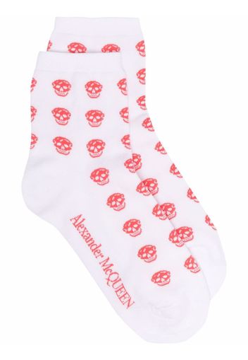 Alexander McQueen skull-knit ankle socks - Weiß