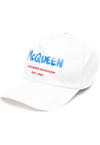 Alexander McQueen logo-printed cap - Weiß