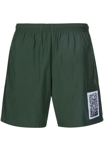 Alexander McQueen Badeshorts mit Logo-Patch - Grün