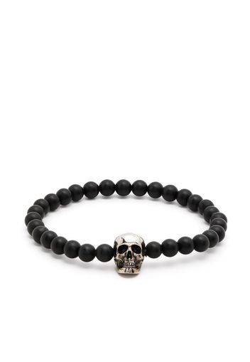 Alexander McQueen skull beaded bracelet - Schwarz