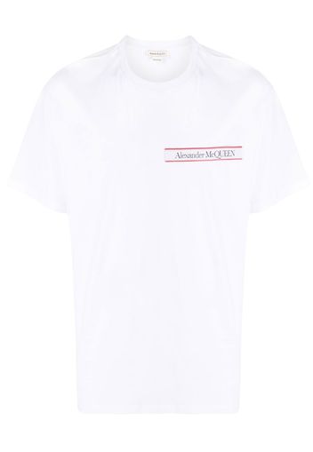 Alexander McQueen T-Shirt mit Logo-Patch - Weiß