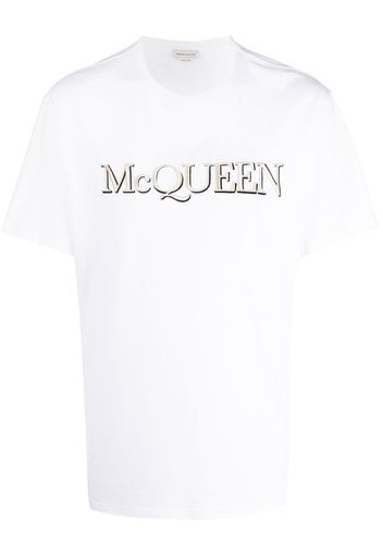 Alexander McQueen T-Shirt mit Logo-Stickerei - Weiß