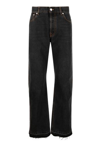 Alexander McQueen side stripe straight-leg jeans - Schwarz