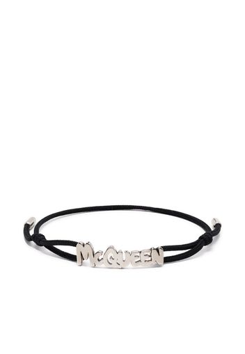 Alexander McQueen logo-plaque bracelet - Schwarz