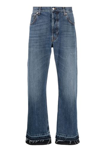 Alexander McQueen Gerade Cropped-Jeans - Blau