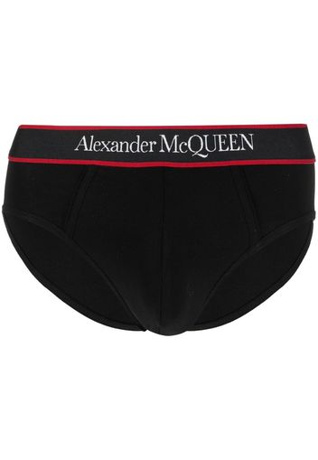 Alexander McQueen logo-waistband cotton briefs - Schwarz