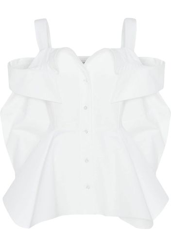 Alexander McQueen deconstructed peplum-hem shirt - Weiß