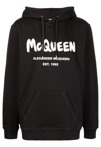 Alexander McQueen McQueen Graffiti logo hoodie - Schwarz