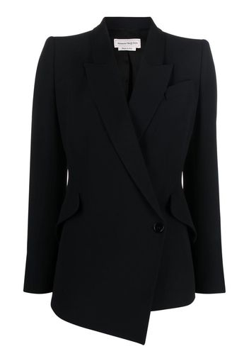 Alexander McQueen asymmetric single-breasted blazer - Schwarz