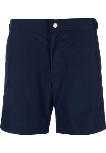 Alexander McQueen logo-print detail swim shorts - Blau