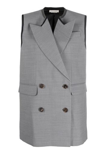 Alexander McQueen contrasting-trim detail vest - Grau