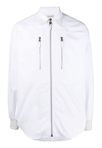 Alexander McQueen zip-up long-sleeve shirt - Weiß