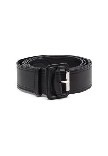 Alexander McQueen pointed leather buckle belt - Schwarz