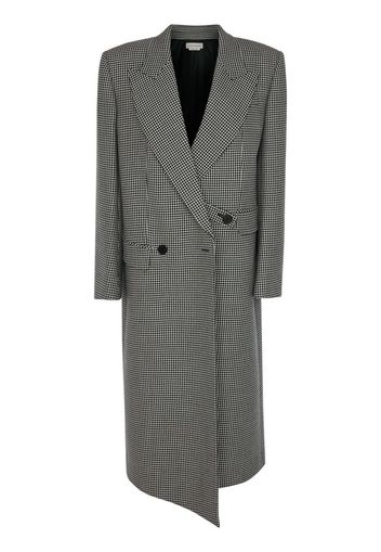 Alexander McQueen houndstooth-pattern peacoat - Schwarz