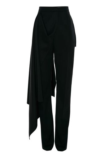 Alexander McQueen draped-detail slim fit trousers - Schwarz