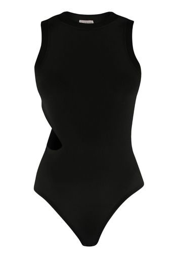 Alexander McQueen cut-out ribbed bodysuit - Schwarz