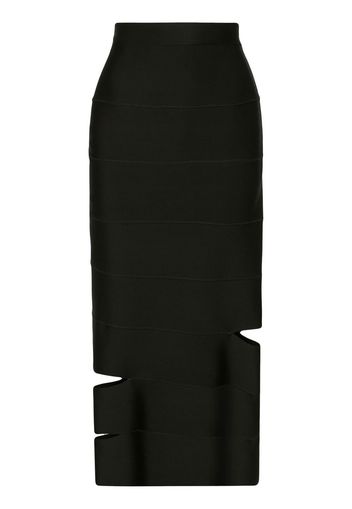 Alexander McQueen cut-out panelled pencil skirt - Schwarz