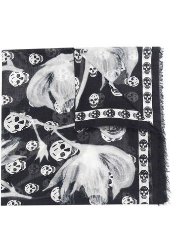 Alexander McQueen Schal mit Totenkopf-Print - Weiß