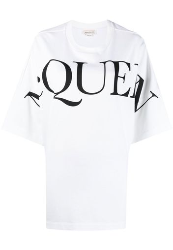 Alexander McQueen logo-print oversized cotton T-shirt - Weiß