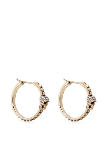 Alexander McQueen crystal-embellished Skull hoop earrings - Silber