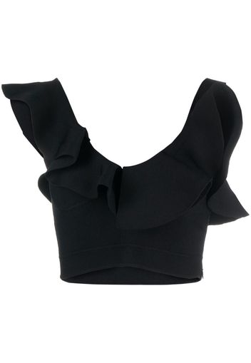 Alexander McQueen Gerafftes Cropped-Top - Schwarz