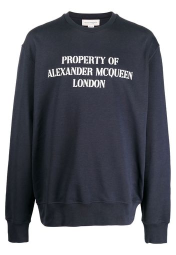 Alexander McQueen logo-print cotton sweatshirt - Blau